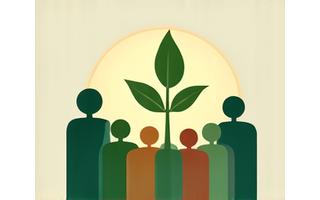 2025年を表す繋がるコミュニティと地球のアイコン